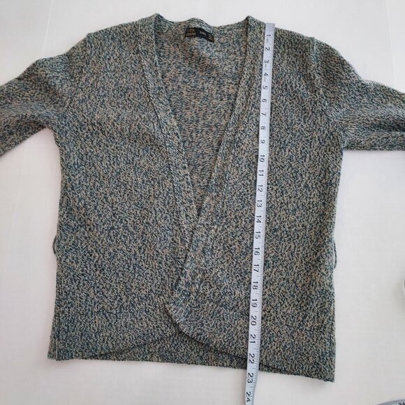 Zara Ribbed Wool Blend Open Long Sleeve Cardigan Size Medium - Picture 2 of 8